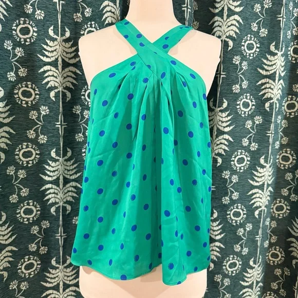 Lilly Pulitzer Rori Halter Top Botanical Garden Hotter Spot Polka Dot Top Small - Picture 3 of 8